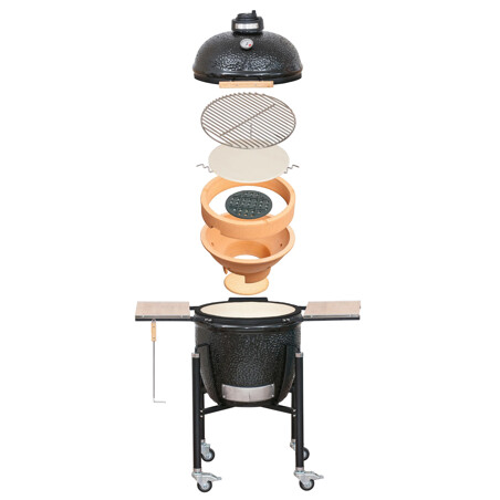 BARBECUE A CARBONE MONOLITH BASIC NERO CON CARRELLO Monolith Barbecue a carbone | Il Mondo Del Barbecue