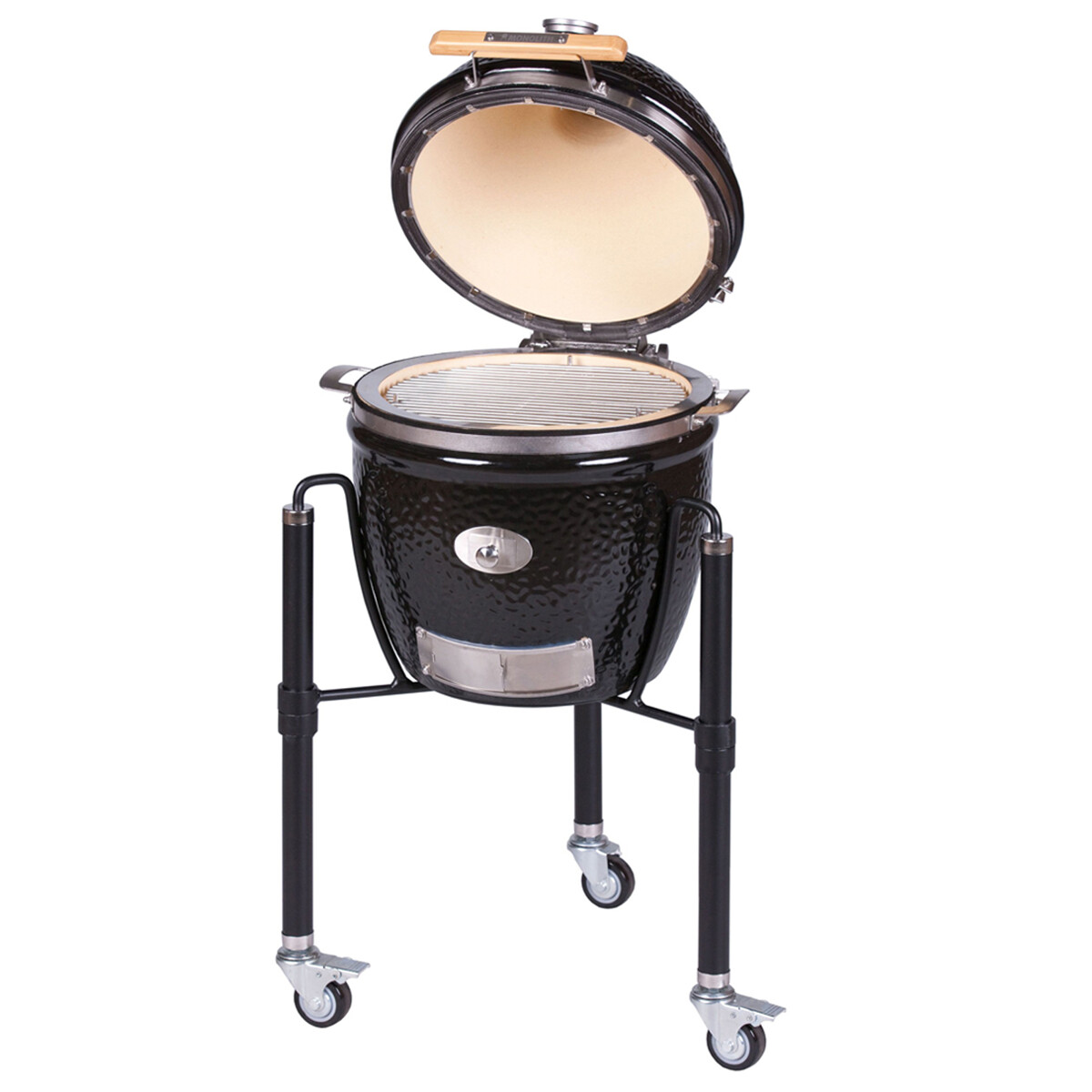 BARBECUE A CARBONE MONOLITH JUNIOR PRO-SERIE 2.0 NERO CON CARRELLO Monolith Barbecue a carbone | Il Mondo Del Barbecue