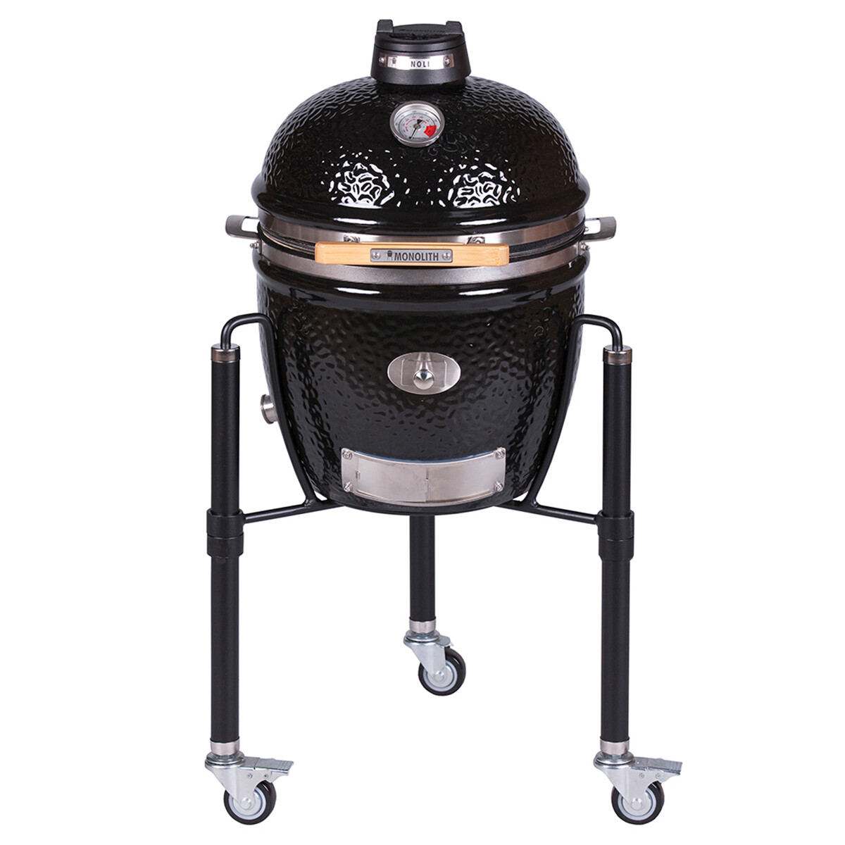 BARBECUE A CARBONE MONOLITH JUNIOR PRO-SERIE 2.0 NERO CON CARRELLO Monolith Barbecue a carbone | Il Mondo Del Barbecue