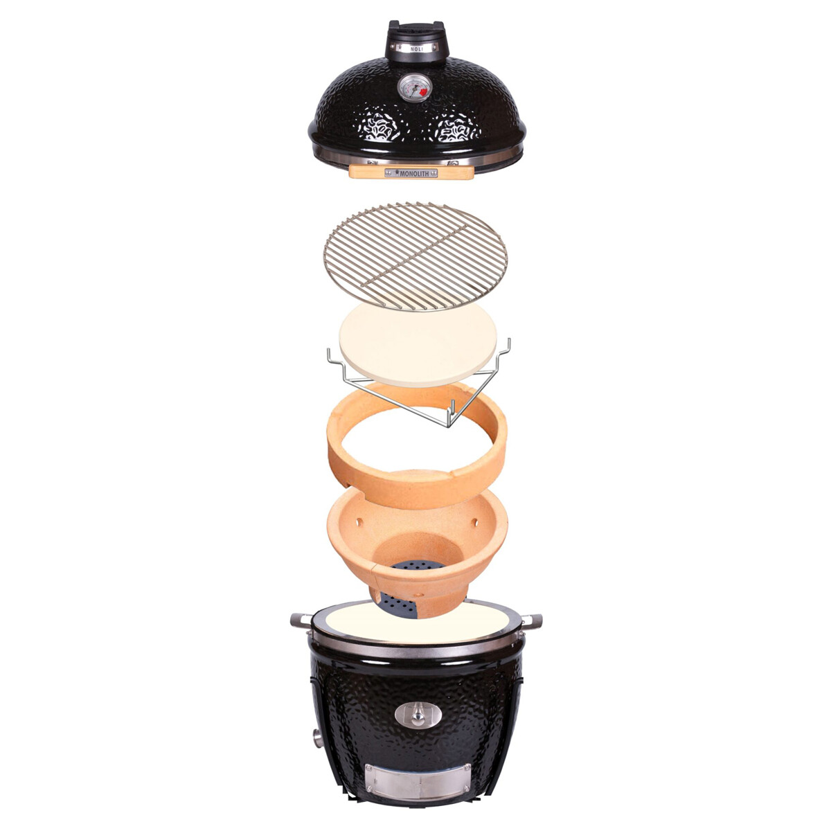 BARBECUE A CARBONE MONOLITH JUNIOR PRO-SERIE 2.0 NERO DA APPOGGIO Monolith Barbecue a carbone | Il Mondo Del Barbecue