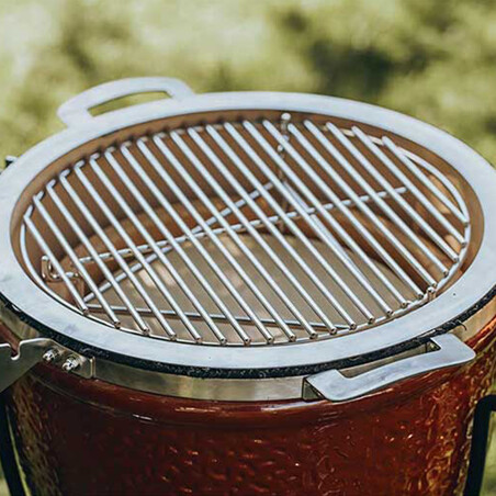 BARBECUE A CARBONE MONOLITH JUNIOR PRO-SERIE 2.0 ROSSO CON CARRELLO Monolith Barbecue a carbone | Il Mondo Del Barbecue