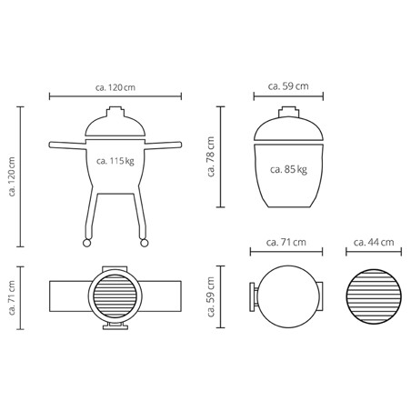 BARBECUE A CARBONE MONOLITH CLASSIC PRO-SERIE 2.0 ROSSO CON CARRELLO Monolith Barbecue a carbone | Il Mondo Del Barbecue
