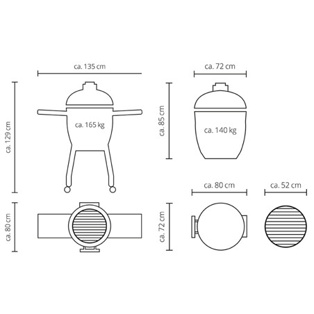 BARBECUE A CARBONE MONOLITH LE CHEF PRO-SERIE 2.0 NERO DA APPOGGIO Monolith Barbecue a carbone | Il Mondo Del Barbecue