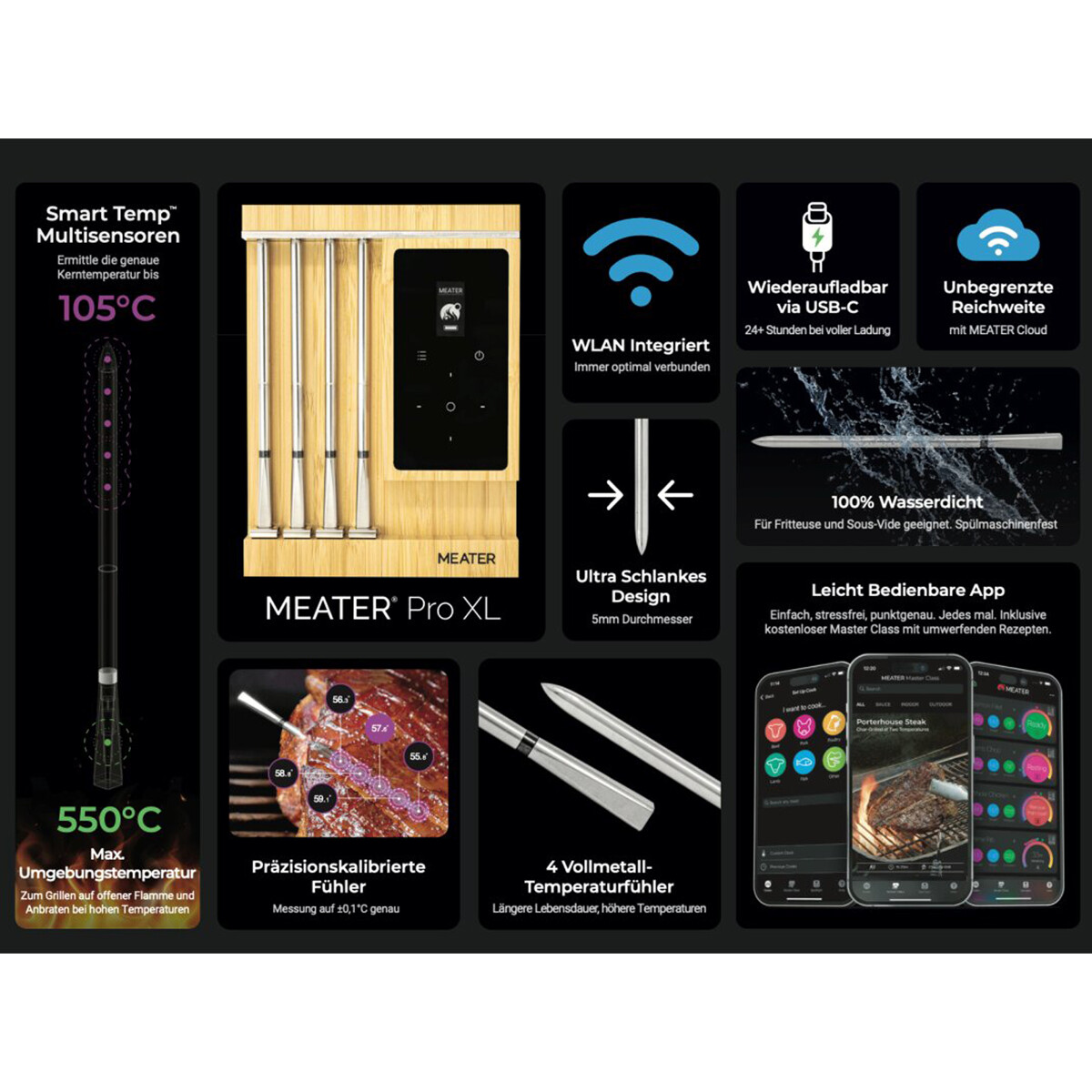 MEATER PRO XL - MULTI TERMOMETRO WIRELESS Accessori | Il Mondo Del Barbecue MEATER PRO XL - MULTI TERMOMETRO WIRELESS Accessori | Il Mondo Del Barbecue