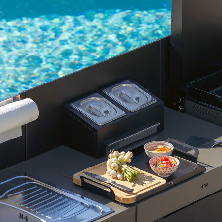CREDENZA PICCOLA GASTRONORM PER MODULO ENO Eno Piastre in ghisa smaltata | Il Mondo Del Barbecue