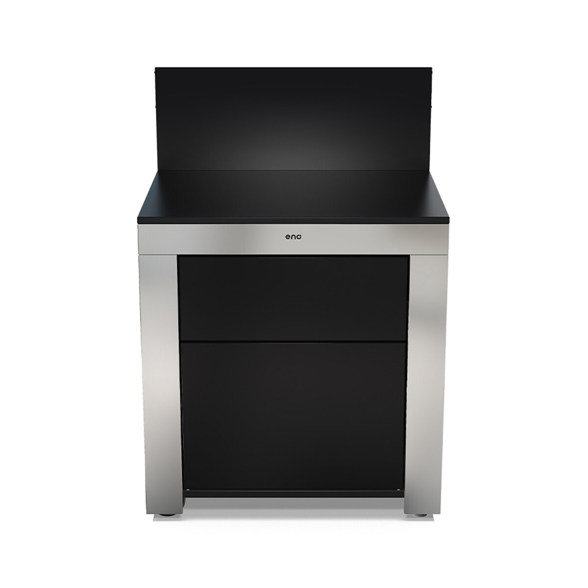 MODULO A DUE CASSETTI ACCIAIO INOX E NERO