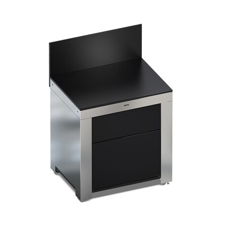 MODULO A DUE CASSETTI ACCIAIO INOX E NERO