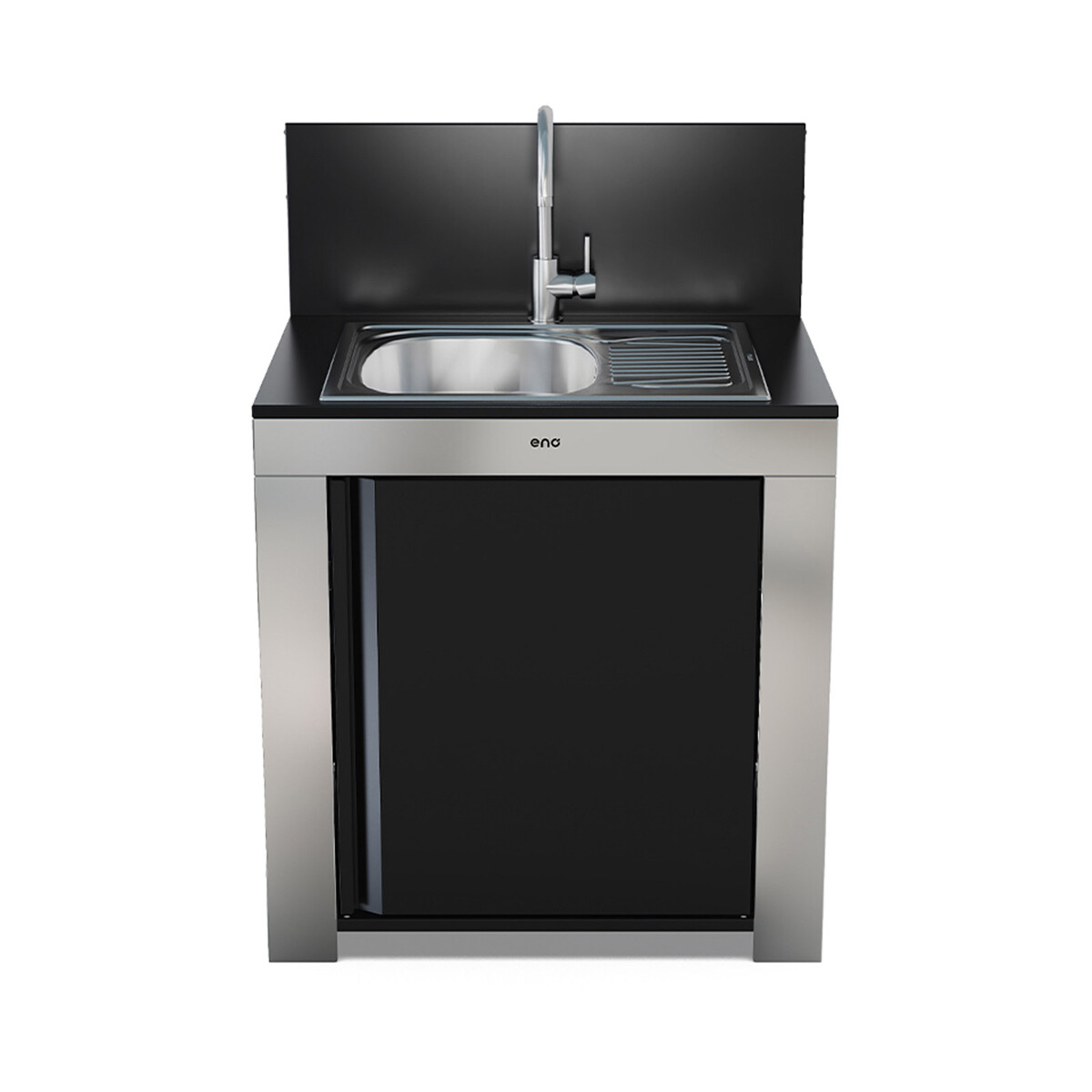MODULO LAVELLO RETTANGOLARE ACCIAIO INOX E NERO Eno Piastre in ghisa smaltata | Il Mondo Del Barbecue