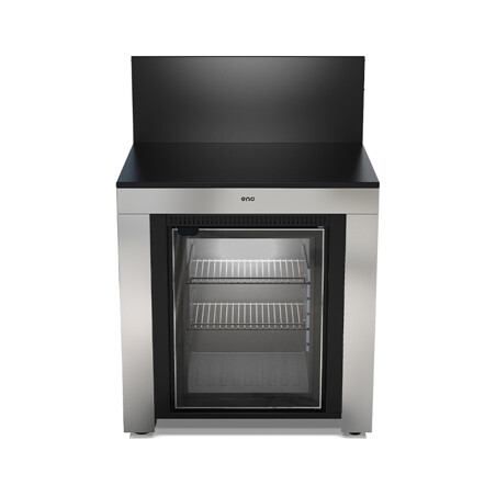 MODULO FRIGO 75L NERO E INOX Eno Piastre in ghisa smaltata | Il Mondo Del Barbecue