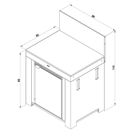 MODULO FRIGO 75L NERO E INOX Eno Piastre in ghisa smaltata | Il Mondo Del Barbecue
