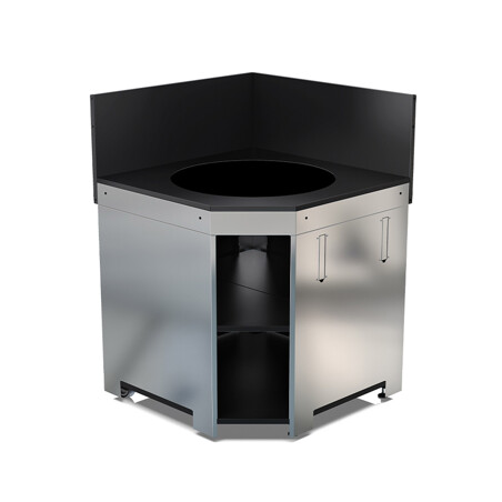 MODULO ANGOLARE KAMADO M & L NERO E INOX ENO | Il Mondo Del Barbecue