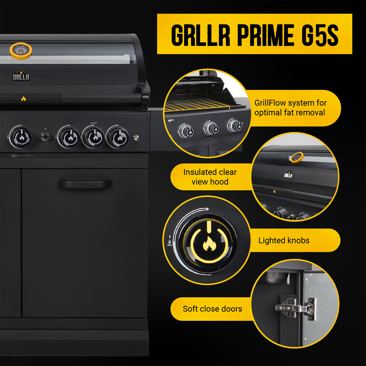 BARBECUE A GAS GRLLR PRIME G5S 5 FUOCHI METANO Barbecue a gas |Il Mondo del Barbecue