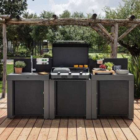 CUCINA ENO CLASSIC 3 MODULI GRIGIO SCURO E NERO