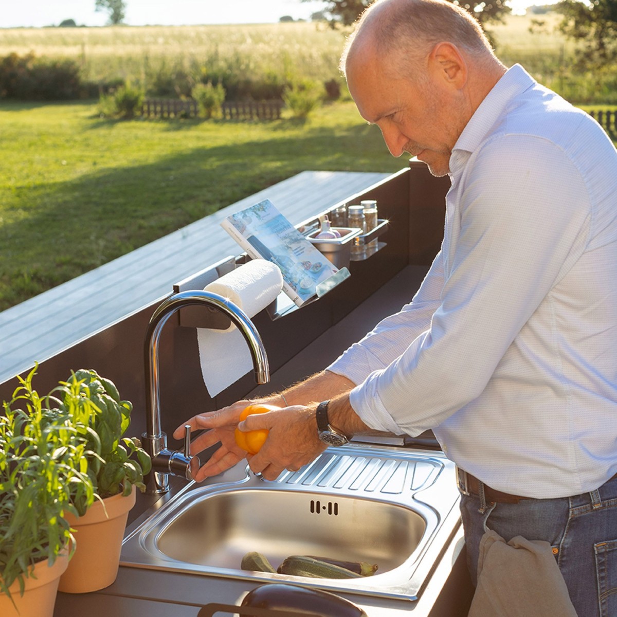 CUCINA ENO CLASSIC 3 MODULI GRIGIO SCURO E NERO