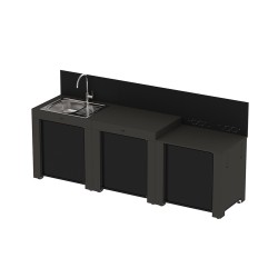 CUCINA ENO CLASSIC 3 MODULI GRIGIO SCURO E NERO