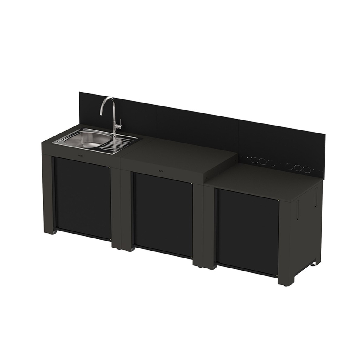CUCINA ENO CLASSIC 3 MODULI GRIGIO SCURO E NERO