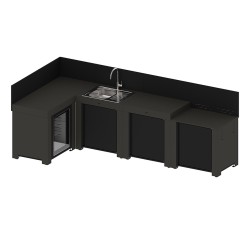 CUCINA ENO COMFORT CON ANGOLO GRIGIO SCURO E NERO