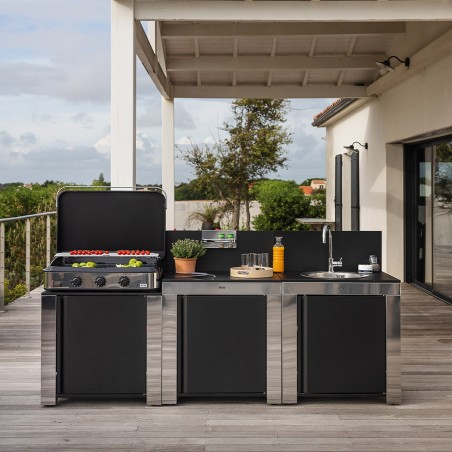 CUCINA ENO CLASSIC 3 MODULI NERO E INOX
