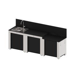 CUCINA ENO CLASSIC 3 MODULI NERO E INOX