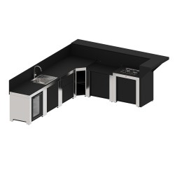 CUCINA ENO DELUXE 6 MODULI INOX E NERO