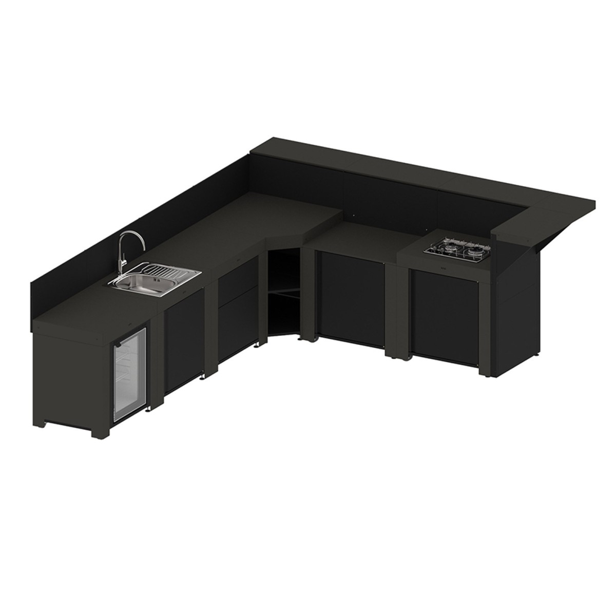 CUCINA ENO DELUXE 6 MODULI GRIGIO SCURO