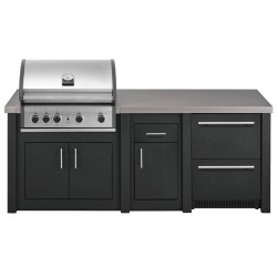 CUCINA DA ESTERNO GRANDPRO ALUKITCHEN CON BBQ PRO ELITE SERVIZI E FRIGORIFERO