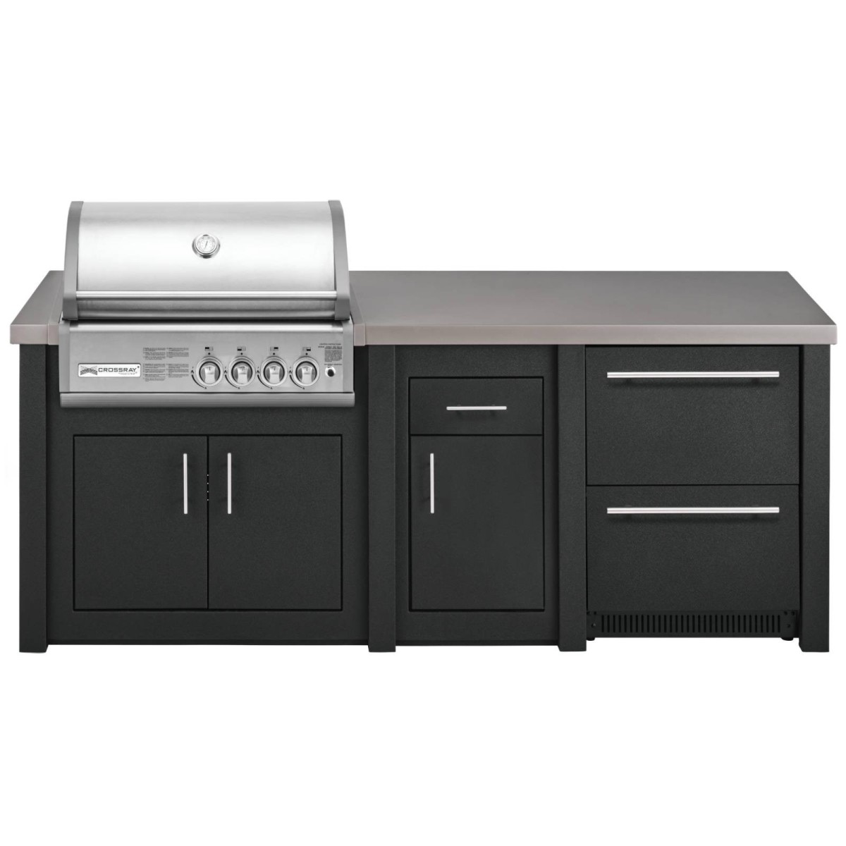 CUCINA DA ESTERNO GRANDPRO ALUKITCHEN CON BBQ CROSSRAY SERVIZI E FRIGORIFERO