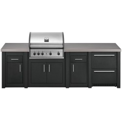 CUCINA DA ESTERNO GRANDPRO ALUKITCHEN CON BBQ PRO ELITE SERVIZI E FRIGORIFERO