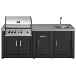 CUCINA DA ESTERNO GRANDPRO ALUKITCHEN CON BBQ PRO ELITE SERVIZIO E LAVELLO