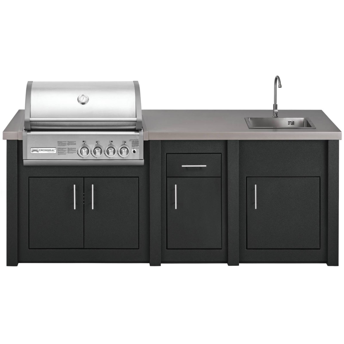 CUCINA DA ESTERNO GRANDPRO ALUKITCHEN CON BBQ CROSSRAY SERVIZIO E LAVELLO