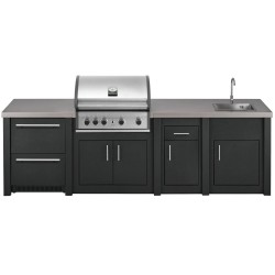 CUCINA DA ESTERNO GRANDPRO ALUKITCHEN CON FRIGO BBQ GRANDPRO SERVIZIO E LAVELLO