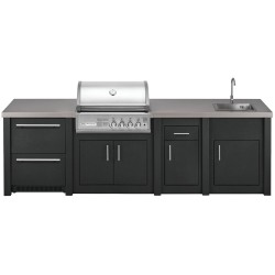 CUCINA DA ESTERNO GRANDPRO ALUKITCHEN CON FRIGO BBQ CROSSRAY SERVIZIO E LAVELLO