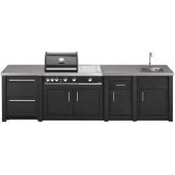 CUCINA DA ESTERNO GRANDPRO ALUKITCHEN CON FRIGO BBQ G4+ SERVIZIO E LAVELLO