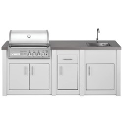 CUCINA DA ESTERNO GRANDPRO ALUKITCHEN BIANCA CON BBQ CROSSRAY E LAVELLO