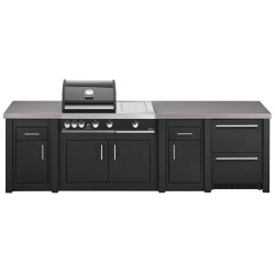 CUCINA DA ESTERNO GRANDPRO ALUKITCHEN CON FRIGO BBQ G4+ SERVIZIO E FRIGO