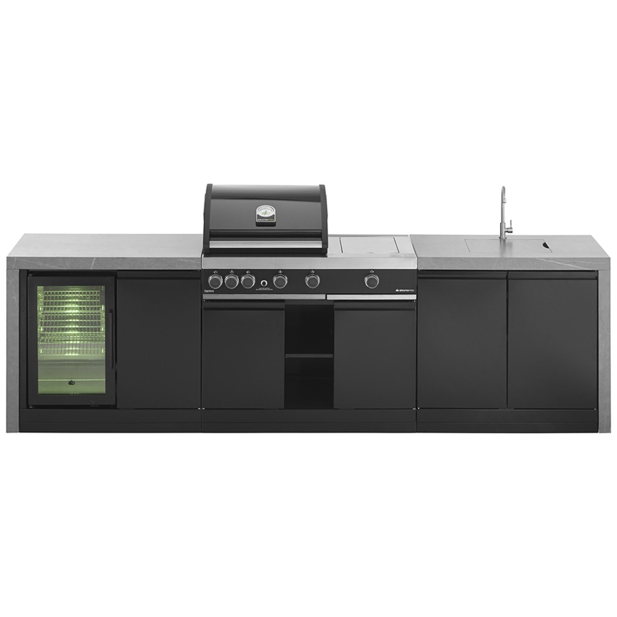 CUCINA DA ESTERNO GRANDPRO G4+ 299 WATERFALL SERIES CON LAVELLO E FRIGO | Il Mondo del Barbecue