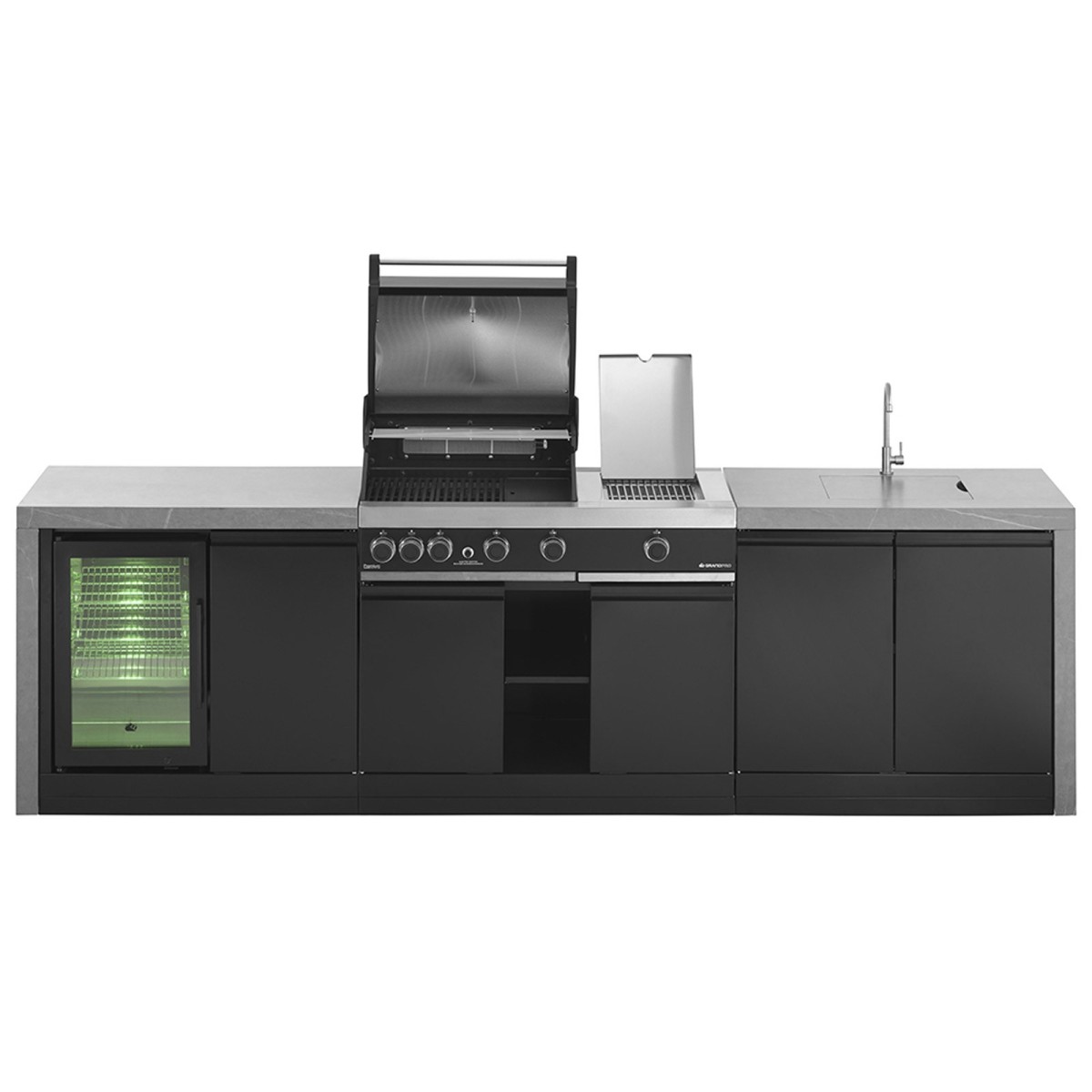 CUCINA DA ESTERNO GRANDPRO G4+ 299 WATERFALL SERIES CON LAVELLO E FRIGO | Il Mondo del Barbecue