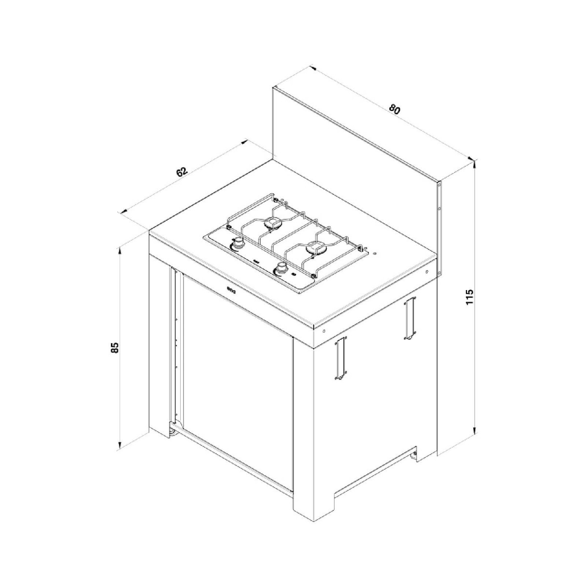 MODULO PIANO COTTURA MASTER NERO E INOX | Il Mondo Del Barbecue