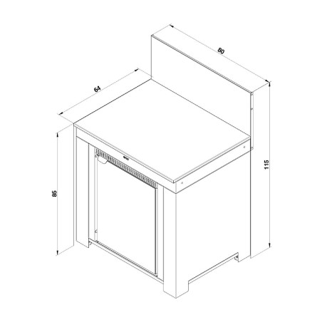 MODULO FRIGO 75L SALVIA Eno Piastre in ghisa smaltata | Il Mondo Del Barbecue