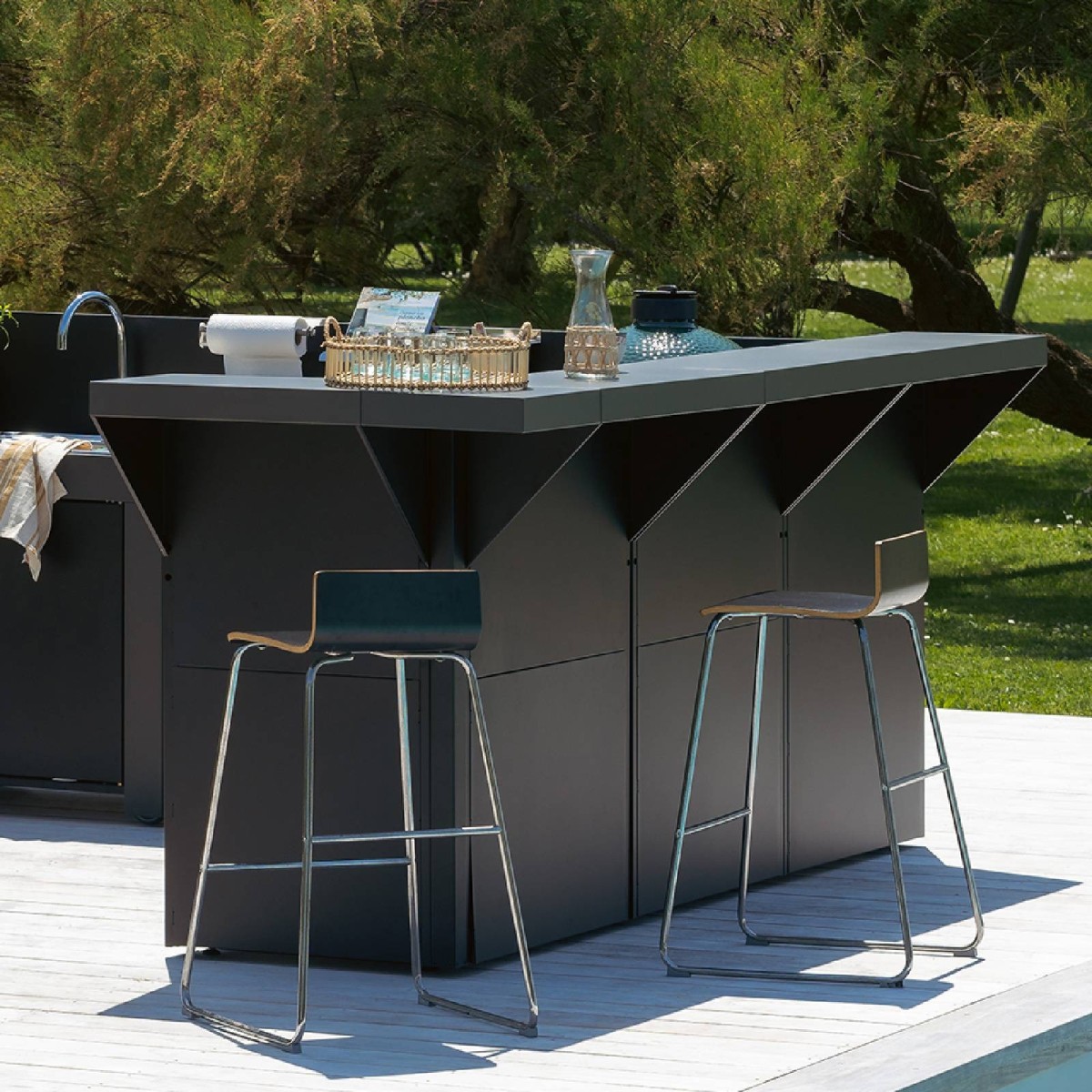 MODULO KIT PIANO BAR 80 GRIGIO SCURO Eno Piastre in ghisa smaltata | Il Mondo Del Barbecue