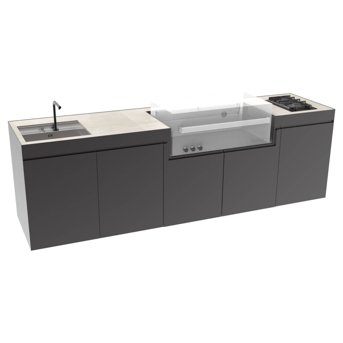 CUCINA DA ESTERNO DOMELUX DE13 - MODULO BARBECUE 120 CM | Il Mondo del Barbecue