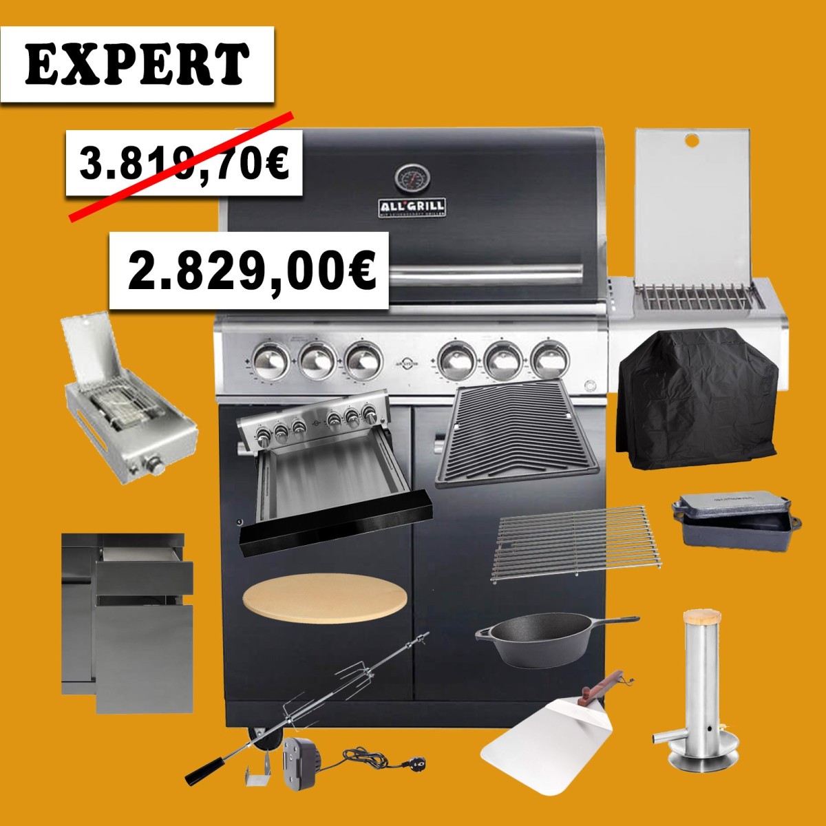 ALLGRILL CHEF L BLACK ANNIVERSARY PACK EXPERT AllGrill Barbecue a gas | Il Mondo Del Barbecue