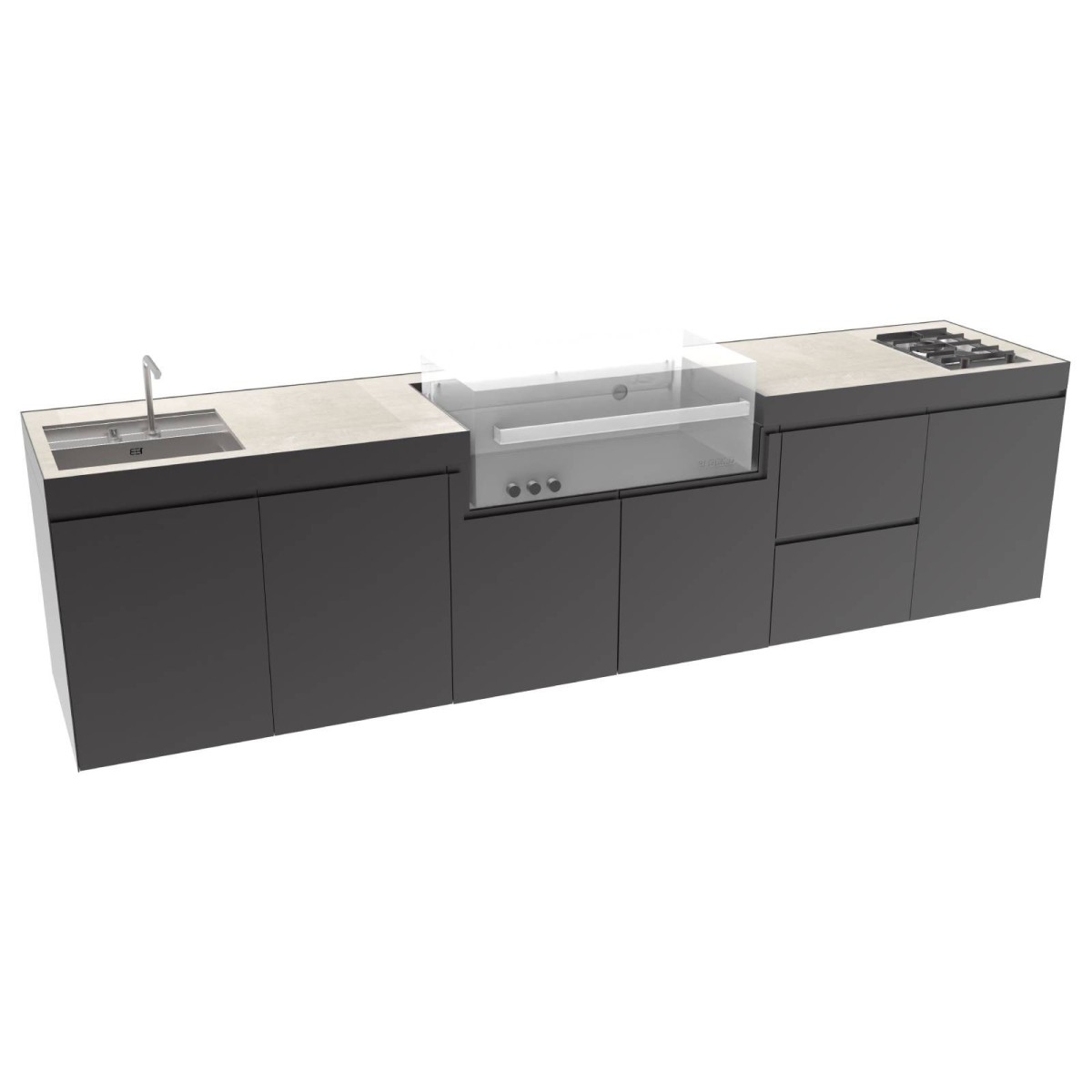 CUCINA DA ESTERNO DOMELUX DX02 - MODULO BARBECUE 120 CM | Il Mondo del Barbecue