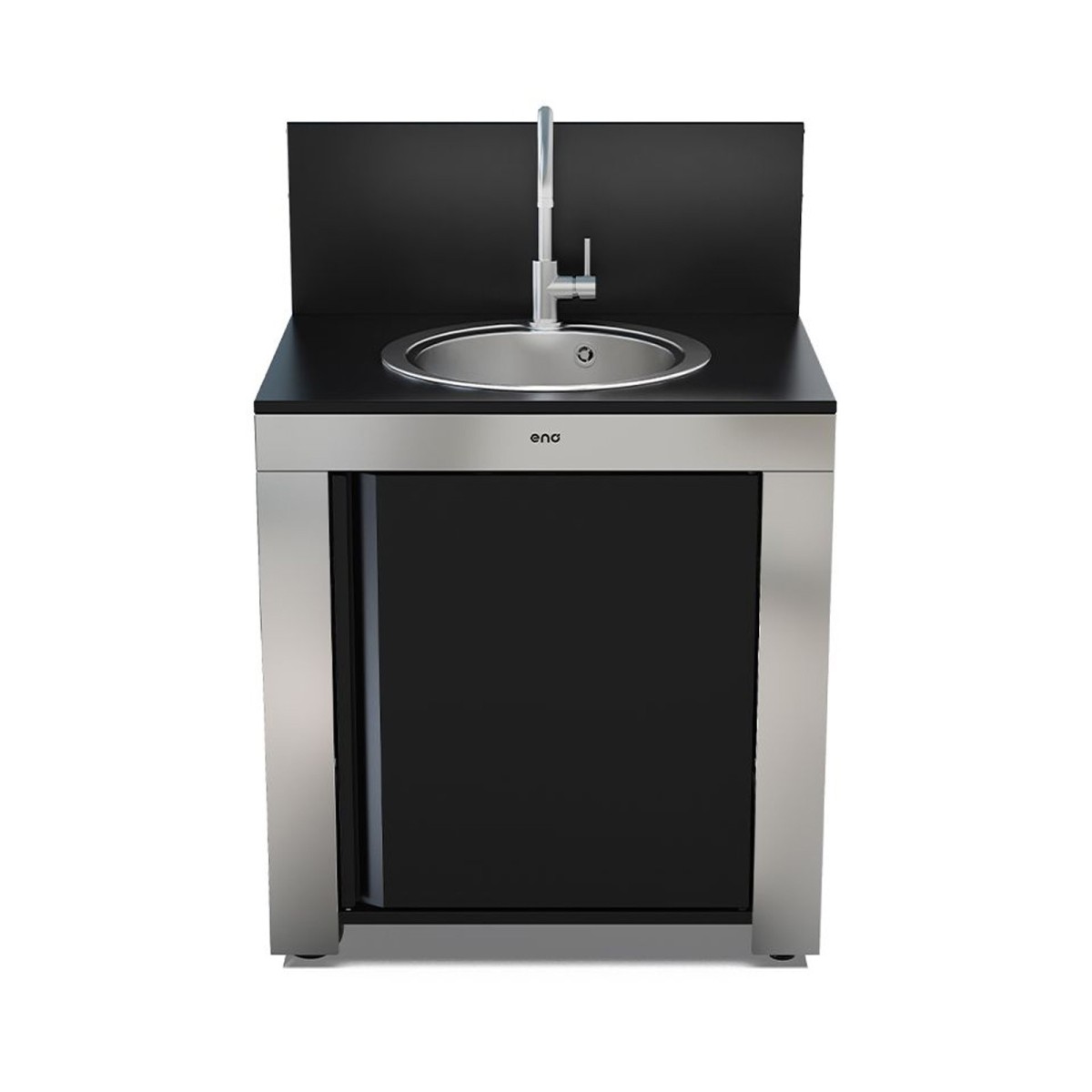 MODULO LAVELLO ACCIAIO INOX E NERO