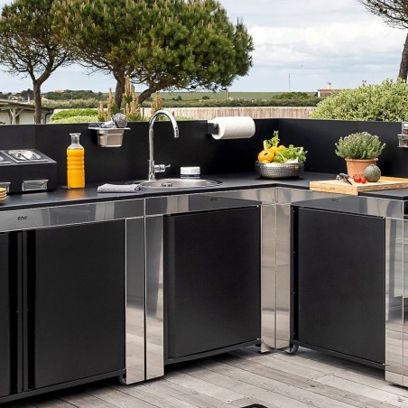 MODULO LAVELLO ACCIAIO INOX E NERO