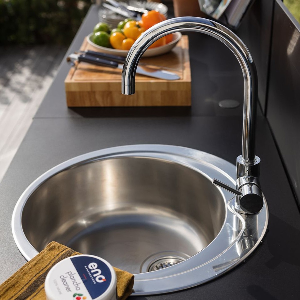 MODULO LAVELLO ACCIAIO INOX E NERO