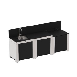 CUCINA ENO CLASSIC 3 MODULI NERO E INOX