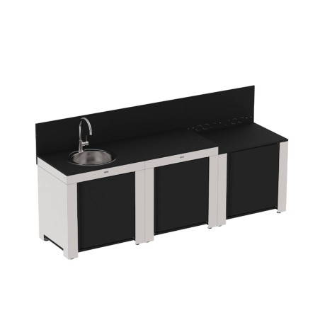 CUCINA ENO CLASSIC 3 MODULI NERO E INOX