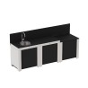 CUCINA ENO CLASSIC 3 MODULI NERO E INOX