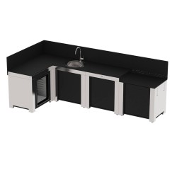 CUCINA ENO COMFORT CON ANGOLO INOX E NERO